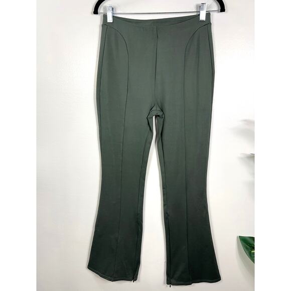 Alo Yoga High Waist Zip It Flare Legging Pant Dark Cactus Green Small 4 / 6 - Picture 2 of 11